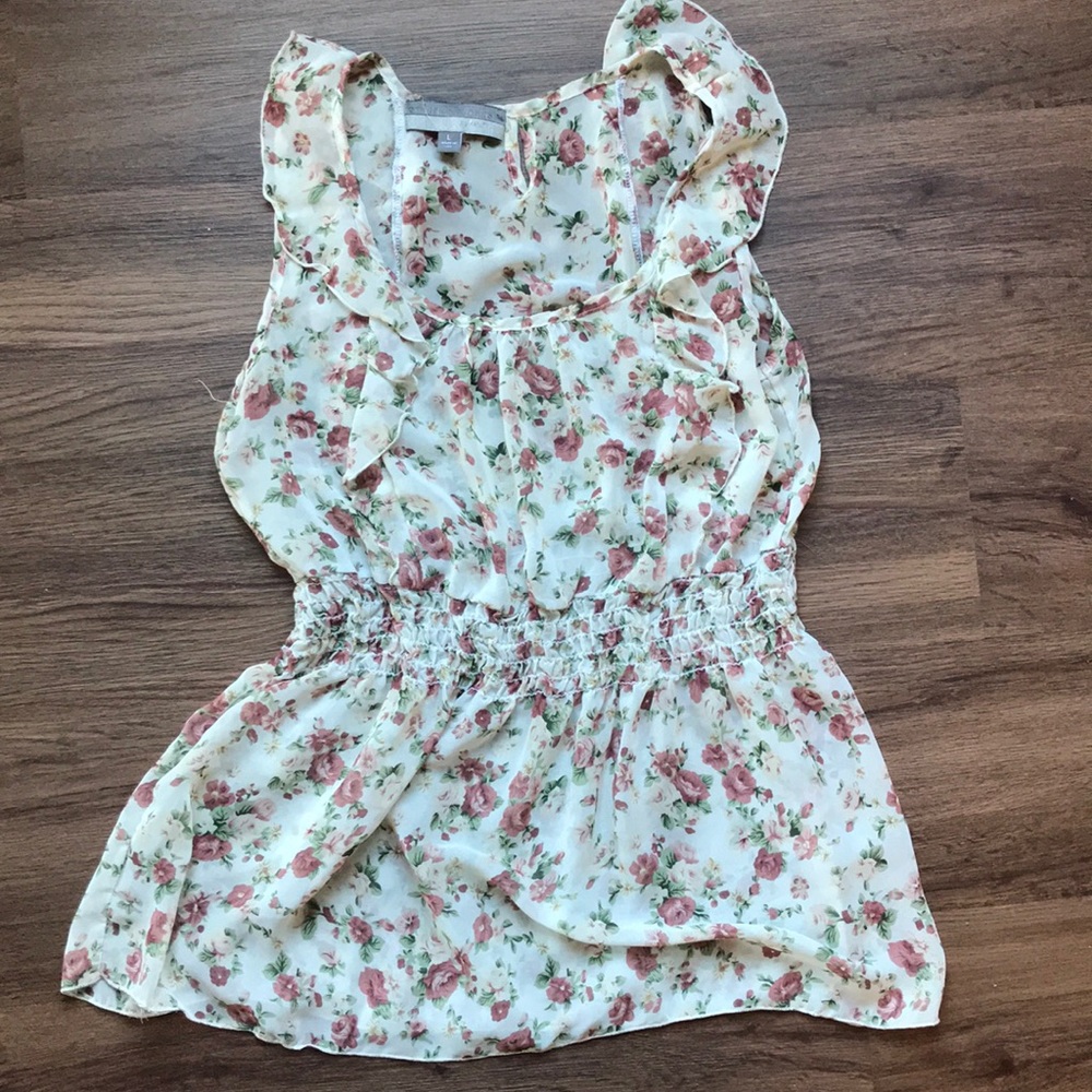 Floral print flowy tank